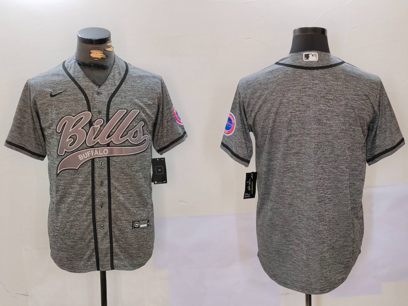 Men Buffalo Bills Blank Grey Joint Name 2024 Nike Limited NFL Jersey style 9126